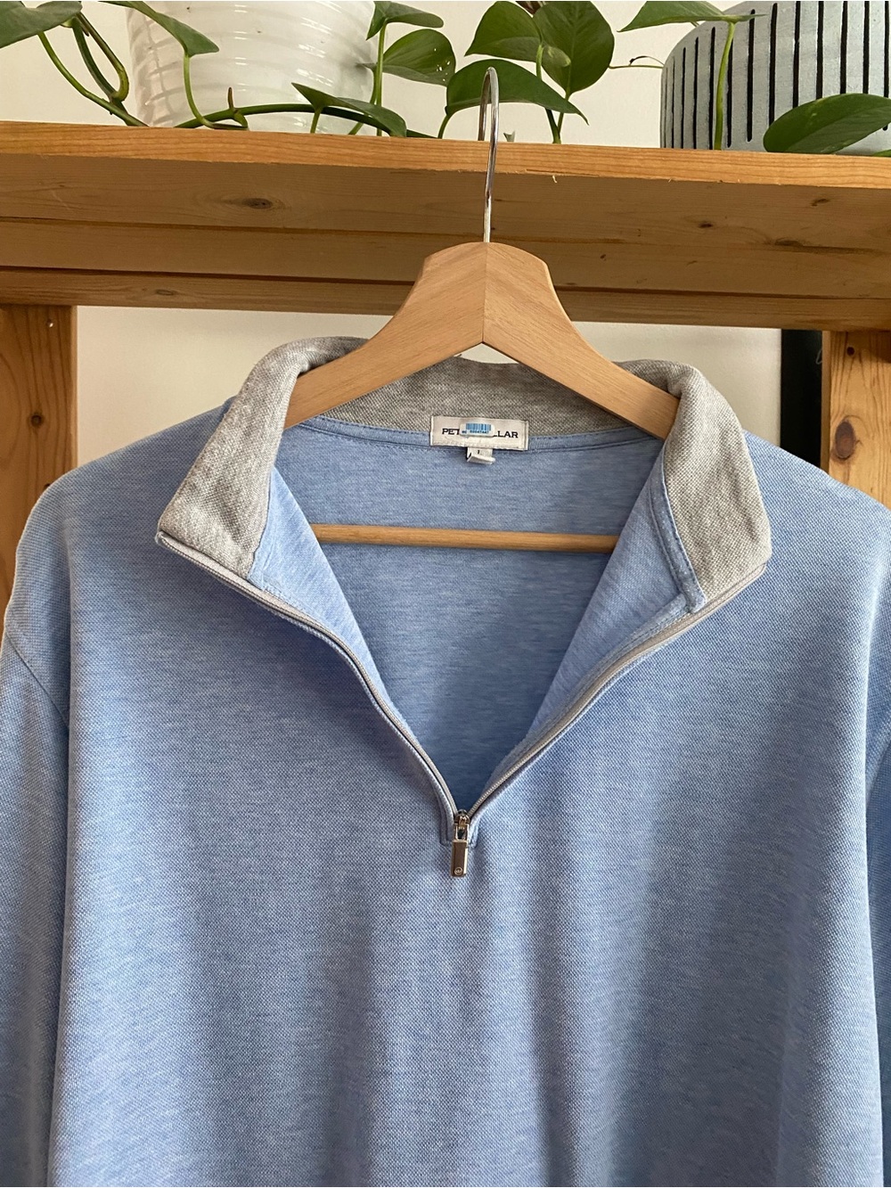 Peter Millar Blue Crown Comfort Stretch Interlock Quarter Zip Pullover Sweater L - Picture 9 of 16